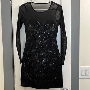 Express Sheer back Sequin mini dress